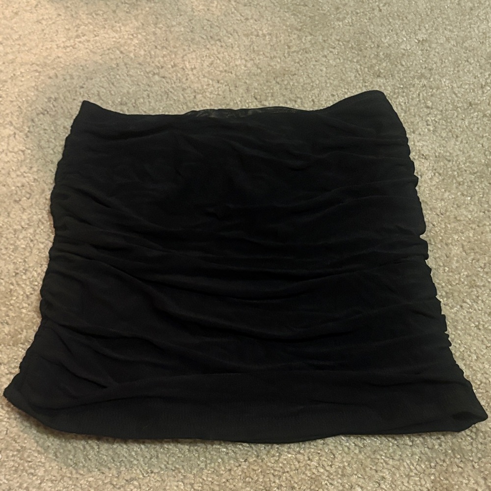 SHEIN Black Ruched Mini Skirt